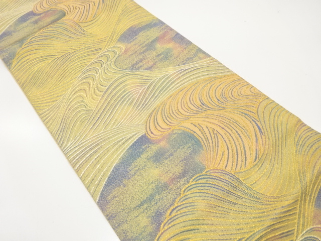 荒波模様織り出し　袋帯